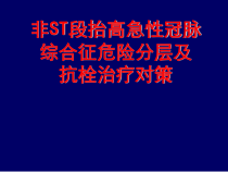 非ST段抬高急性冠脉综合征危险分层与抗血小板治疗策略课件