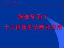 肺部CT十大征象的诊断及应用医学讲座培训课件