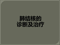 肺结核的诊断和治疗模板课件