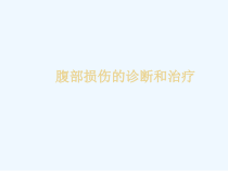 腹部损伤诊断和治疗课件