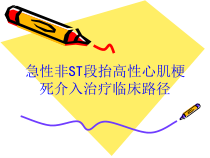 急性非ST段抬高性心肌梗死介入治疗临床路径培训课件