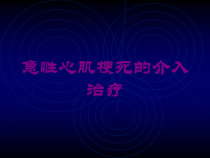急性心肌梗死的介入治疗培训课件