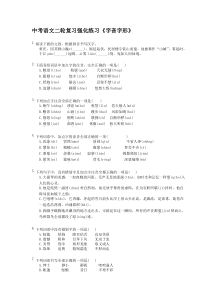 中考语文二轮复习强化练习《字音字形》（含详解）