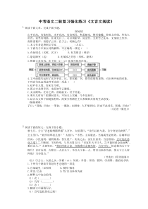 中考语文二轮复习强化练习《文言文阅读》（含详解）