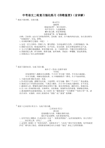 中考语文二轮复习强化练习《诗歌鉴赏》（含详解）