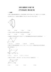 北师大版数学八年级下册 期末复习卷（6份打包，含答案）