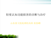 轻度认知功能损害的诊断及其治疗课件演示37张