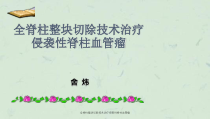 全脊柱整块切除技术治疗侵袭性脊柱血管瘤课件