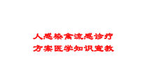 人感染禽流感诊疗方案医学知识宣教培训课件