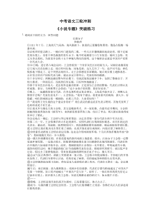 中考语文三轮冲刺《小说专题》突破练习（含详解）