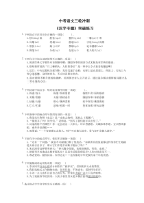 中考语文三轮冲刺《汉字专题》突破练习（含详解）