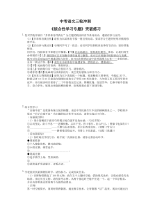 中考语文三轮冲刺《综合性学习专题》突破练习（含详解）