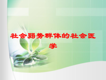社会弱势群体的社会医学培训课件