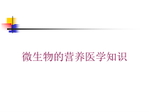 微生物的营养医学知识培训课件