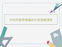 外伤性脑脊液漏治疗的策略课件共20页