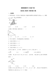湘教版数学八年级下册 期末复习卷（5份打包，含答案）