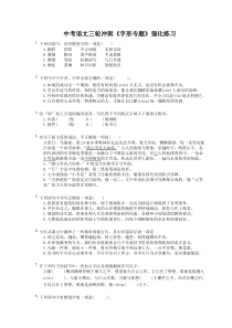 中考语文三轮冲刺《字形专题》强化练习（含详解）