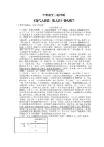 中考语文三轮冲刺《现代文阅读：散文类》强化练习（含详解）