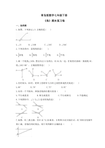 青岛版数学七年级下册 期末复习卷（7份打包，含答案）