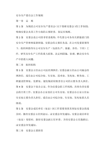安全生产委员会工作规则