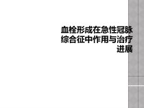 血栓形成在急性冠脉综合征中作用与治疗进展课件