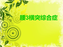 腰3横突综合症医学课件