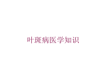叶斑病医学知识培训课件