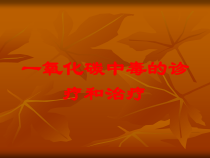 一氧化碳中毒的诊疗和治疗培训课件