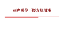 医学超声引导下腰方肌阻滞培训课件