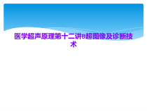 医学超声原理第十二讲B超图像及诊断技术课件