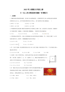 2023年人教版九年级上册《一元二次方程实际问题》专项练习(原卷版)