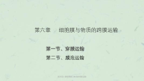 医学第六章细胞膜与物质的跨膜运输课件