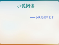 小说艺术技巧之叙事艺术示范课件
