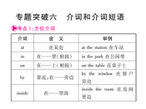 中考英语总复习-专题突破六-介词和介词短语课件