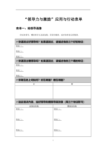 “领导力与激励”应用与行动表单