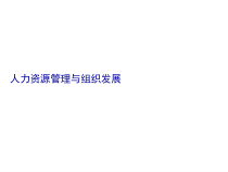 人力资源管理与组织发展