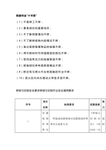 焊接作业“十不焊”和通用安全要求