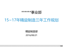 某公司精益制造三年工作规划教材