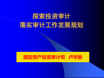 探索投资审计落实审计工作发展规划