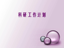 科研工作计划