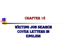商务秘书实务Chapter 18 - Writing job search cover letters in English