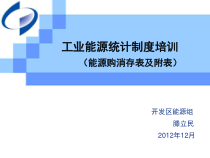 工业能源统计制度培训(能源购消存表及附表)