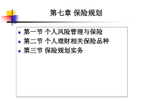 个人理财PPT07保险规划