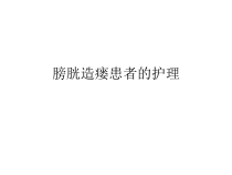 膀胱造瘘管的护理ppt课件