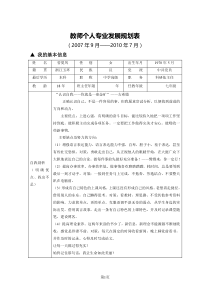 教师个人专业发展规划表