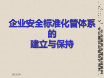 企业安全标准化管体系的建立及保持