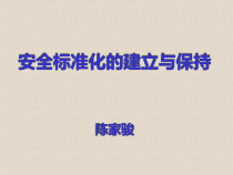 安全标准化的建立与保持