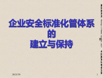 企业安全标准化体系的建立与保持