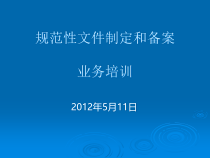 规范性文件实务培训
