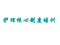 护理核心制度培训新